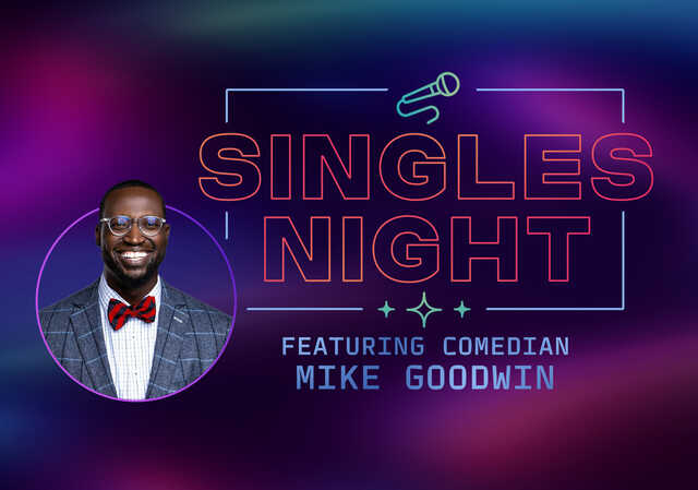 singles night comedy night graphic